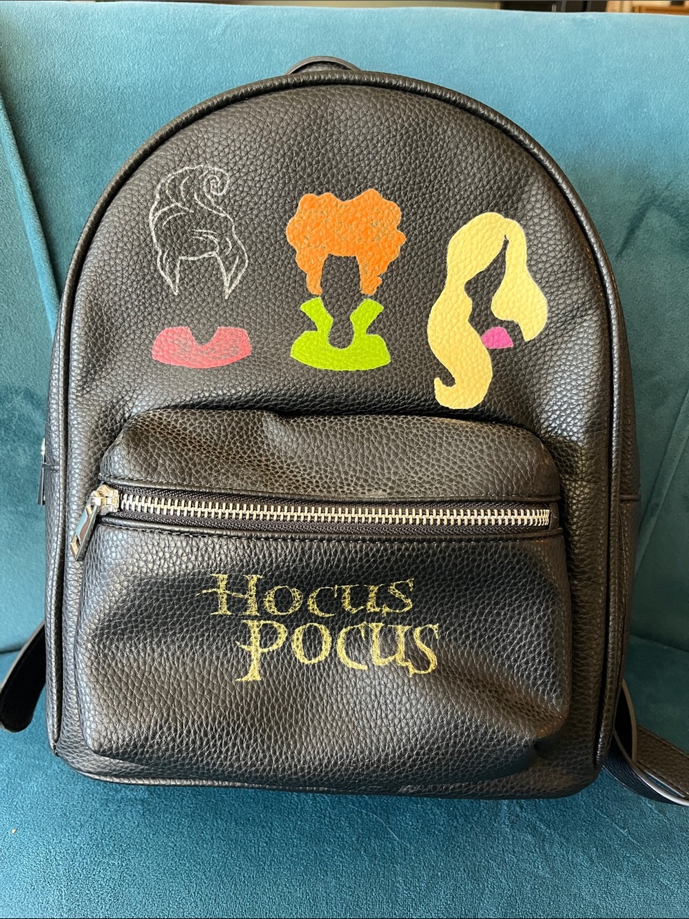 Hocus Pocus Black Mini Backpack with Witch Silhouettes